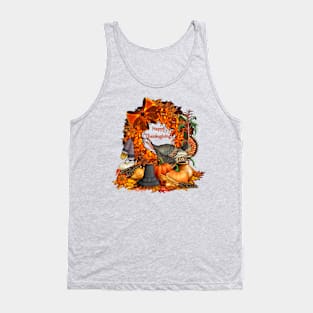 Thanksgiving Day Turkey with Wreath and Harvest Tank Top